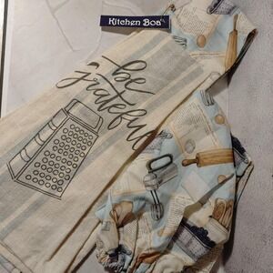 Handmade kitchen boa towel and grocery bag storage bag set